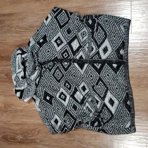 (M) FYLO London Cozy Knit Geometric Print Oversized Sweater Cottagecore Cabin